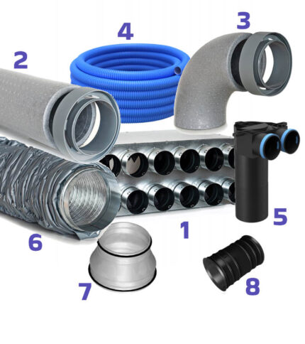 Komplektas 6 patalpoms vėdinti