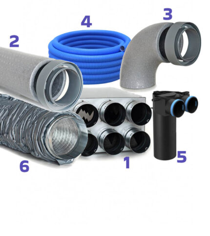 Komplektas 3 patalpoms vėdinti